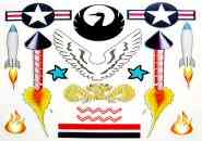 rockets wings flames - derby car decal image