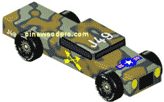 pinewood derby car design - army truck