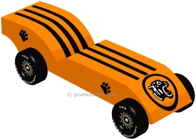 tiger car pinewood derby car design plan