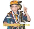 pinewood derby winner with trophy picture