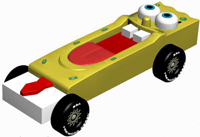  Images on This Pinewood Derby Spongebob Car Full Car Design Template Included