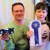 Pinewood Derby Winner with Dad