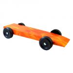Fully Built Pinewood Derby Car - The Flame in Orange