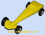 pinewood derby image- yellow car