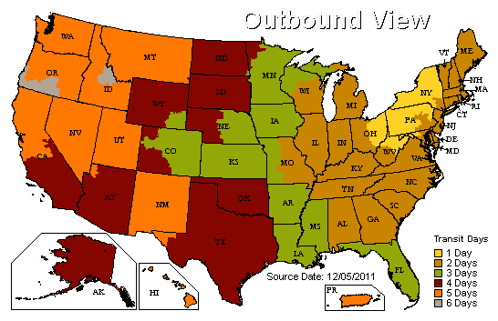 UPS Shipping Map UPS Shipping Map