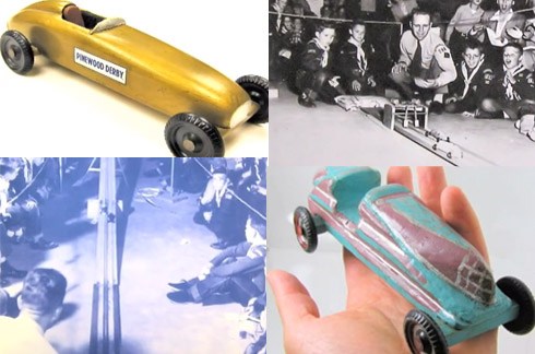 Winning Vintage Pinewood Derby cars video