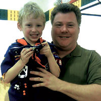 Cub Scout Racer with Dad