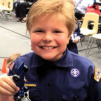 Happy cub scout winner