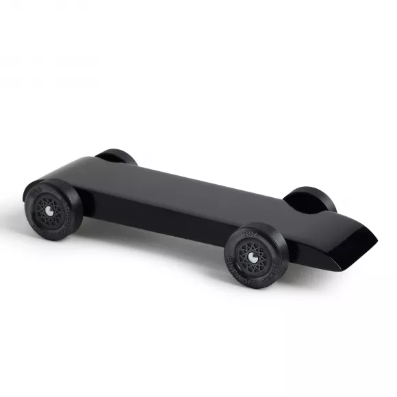 Black fully built pinewood derby car