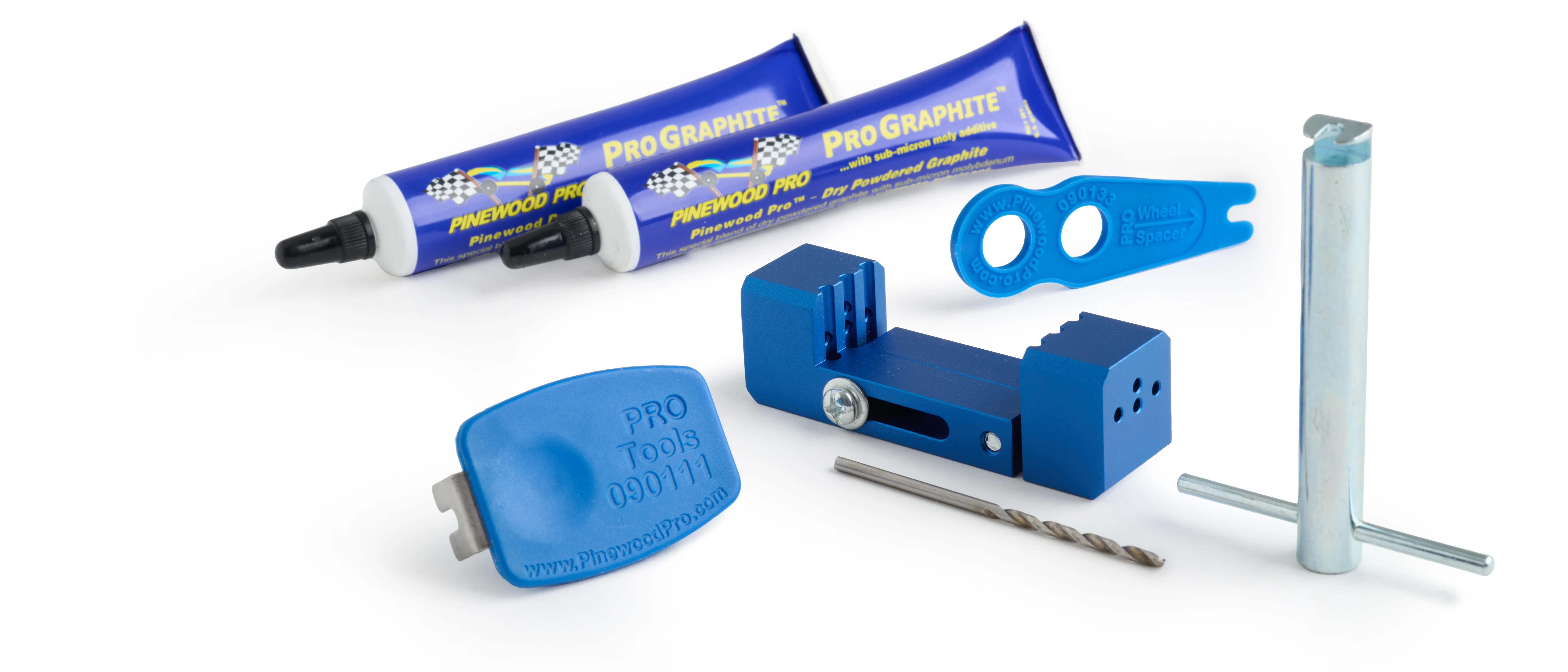 The Pinewood Pro Pit Crew Kit featuring all of our custom tools