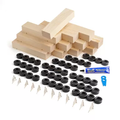 PRO Bulk Pack - 12 Derby Car Block Sets with PRO Wheels, Axles and more!