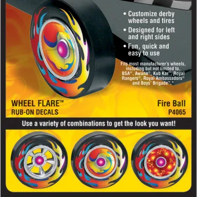 Fire Ball Wheel Decals