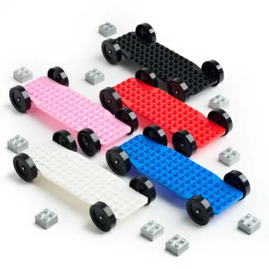 Brick Derby™ Colors Bundle - 5 Chassis and 5 Sets of Weights