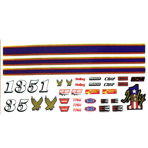 Indy pinewood derby decal stickers