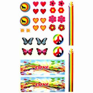 Peace,Love, Heart and Butterfly Decal