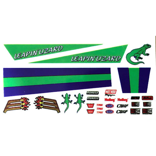 Pinewood Derby Leaping Lizard Sticker Decals