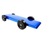 blue fully built pinewood derby car