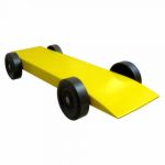 Fully Built Blazing Yellow Pinewood Derby Car